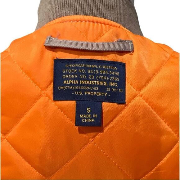 NWT Alpha Industries Mauve Pink MA-1 Long Jacket in Size S - Picture 7 of 9